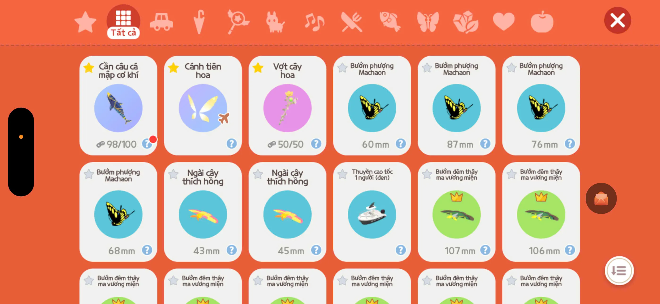 Acc cơ khí + vợt hoa cánh hoa tiên