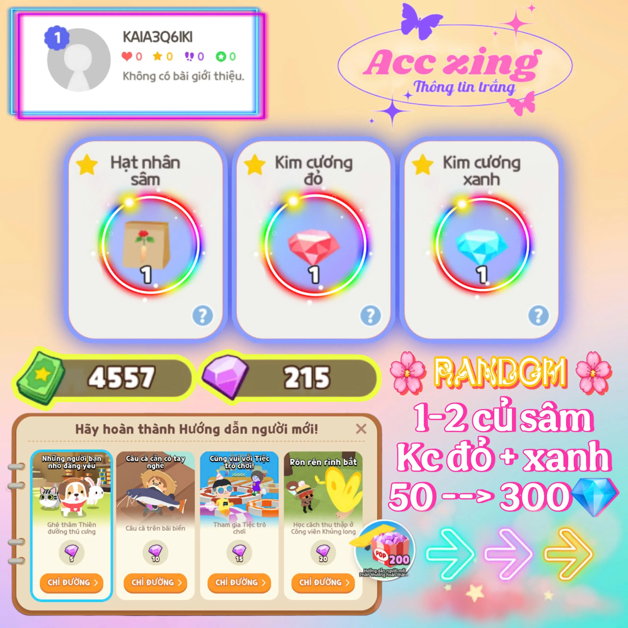 Acc kim cương xanh đỏ